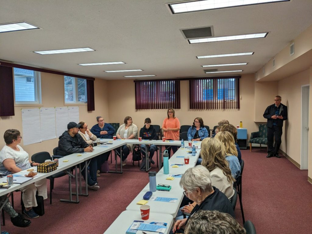 Guests at the Resource Centre for Suicide Prevention Grimshaw office open house, June 2023