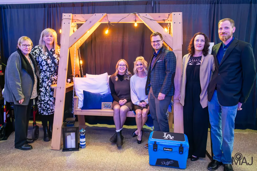A decorated chair entry on display at the Chair Extraordinaire fundraiser