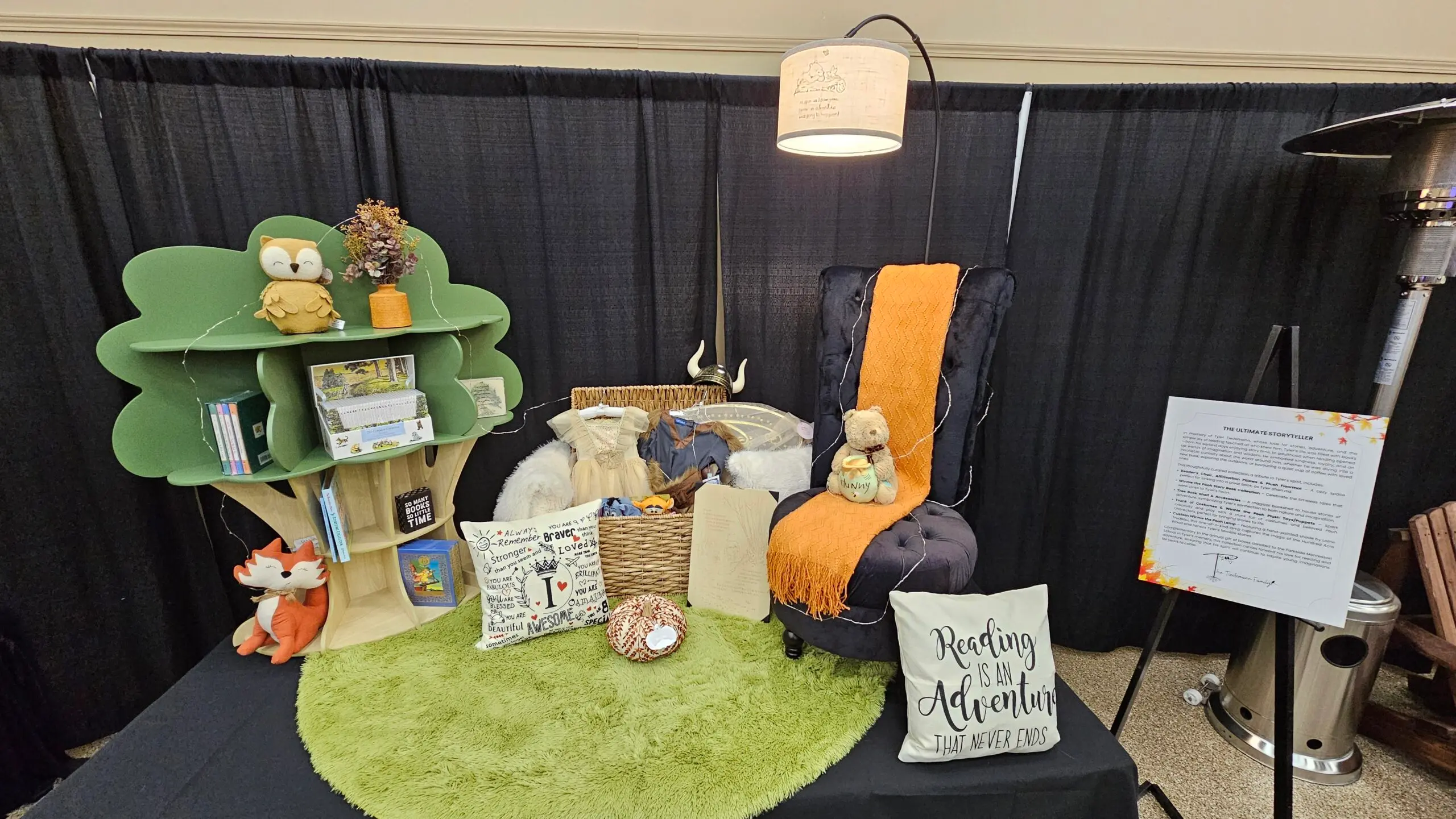 A decorated chair entry on display at the Chair Extraordinaire fundraiser